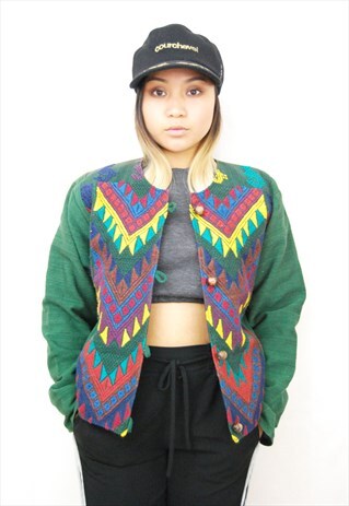 PSYCHEDELIC WEAVE AZTEC JACKET (1990'S)