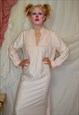 Vintage Light Pink Long Sleeve Maxi Night Gown Oversrsized