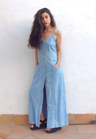 VINTAGE DENIM LONG DRESS