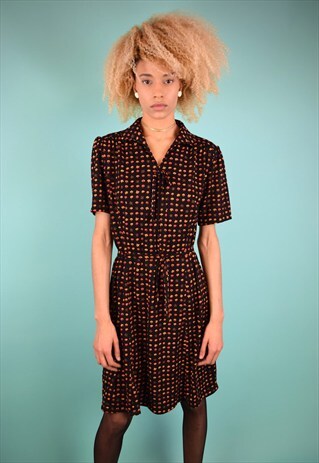 VINTAGE 70'S FLOWER PRINT TEA DRESS
