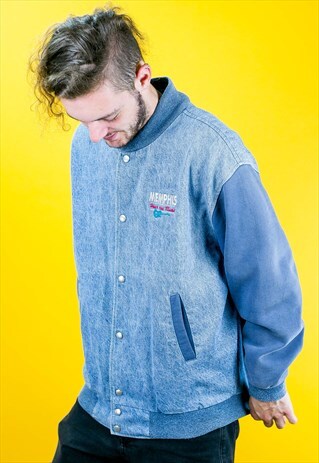 VINTAGE USA DENIM VARSITY COLLEGE JACKET