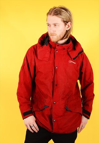 VINTAGE BERGHAUS GORE-TEX RAIN COAT NAVY GREY