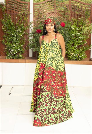 LUNA AFRICAN PRINT MAXI DRESS