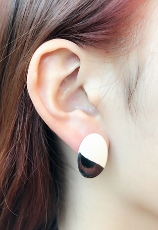 VINTAGE 80S SLASH DISC STATEMENT EARRINGS