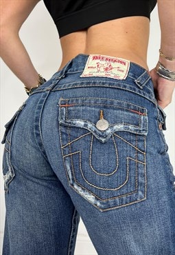 Vintage Y2k Jeans True Religion Flares Low Rise Bootcut 00s