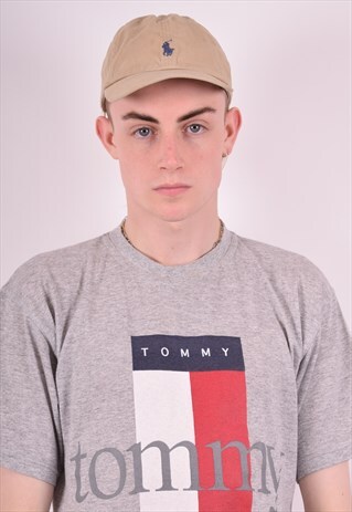 POLO RALPH LAUREN MENS VINTAGE CAP ONE SIZE BEIGE 90S