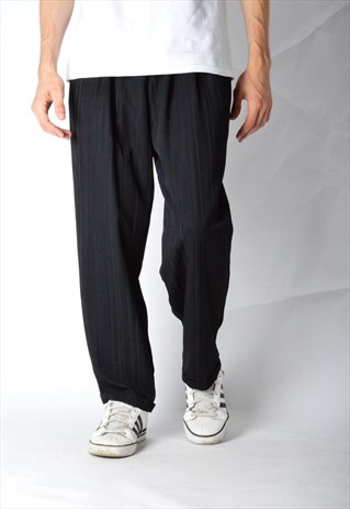 VINTAGE 80S BLACK STRIPED PANTS