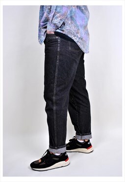 90's high waist jeans, mens vintage grey denim jeans - LARGE