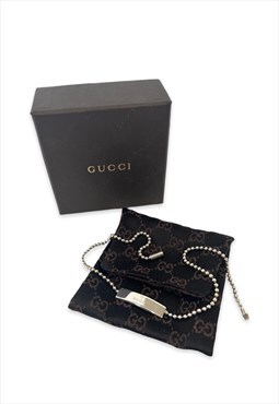 Womens Vintage Gucci necklace silver boule chain choker