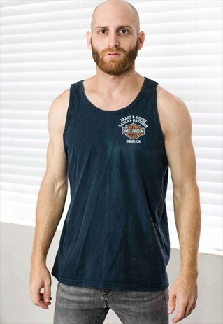 VINTAGE HARLEY-DAVIDSON SLEEVELESS T-SHIRT LOGO 90S L 5.5