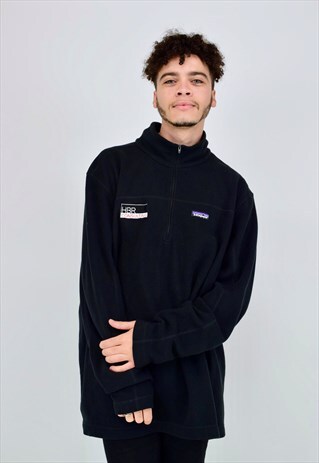 VINTAGE 90'S PATAGONIA BLACK 1/4 ZIP FLEECE