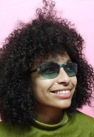 VINTAGE Y2K GREEN OMBRE OVERSIZE SUNGLASSES