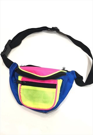 VINTAGE WAVY COLOUR BLOCK MINI BUM BAG