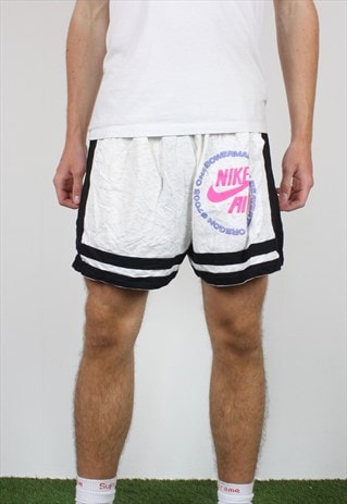 nike sweat shorts white