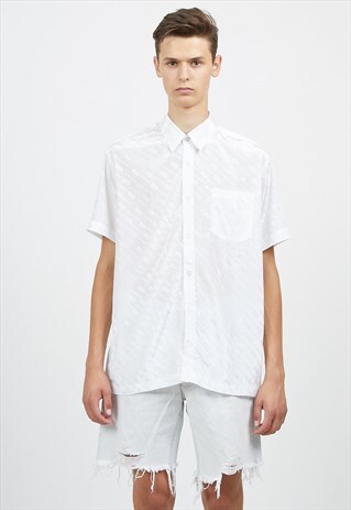 VINTAGE WHITE HUGO BOSS SHORT SLEEVE SHIRT