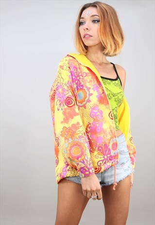VINTAGE 80S 90S OVERSIZED FESTIVAL SHELL WINDBREAKER JACKET