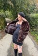 VINTAGE FAUX FUR BROWN PAWS TEDDY BEAR BOMBER COAT