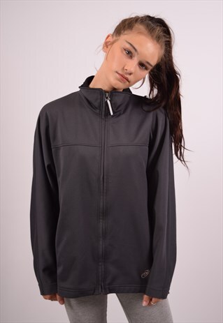 VINTAGE ASICS TRACKSUIT TOP JACKET GREY