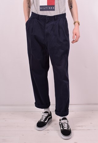 POLO RALPH LAUREN MENS VINTAGE TROUSERS W33 L30 BLUE 90S