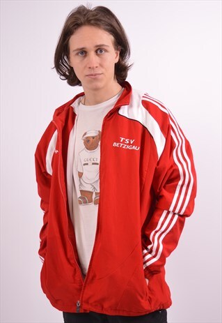 VINTAGE ADIDAS TRACKSUIT TOP JACKET RED