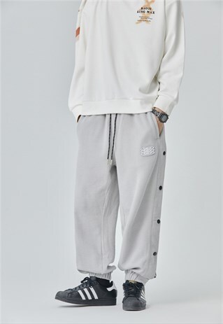 KALODIS SPORTS-BREASTED CASUAL WIDE-LEG PANTS Y2K
