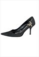 Gucci Heels Pointed Toe Monogram GG Courts Black Vintage 38