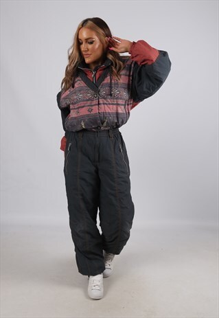 VINTAGE PRO LINE FULL SKI SUIT SNOW TALL UK 12 M (FBCC)