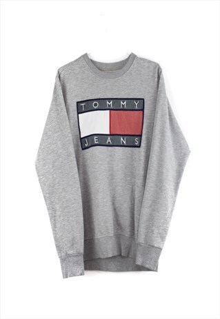 VINTAGE TOMMY HILFIGER SWEATSHIRT IN GREY M