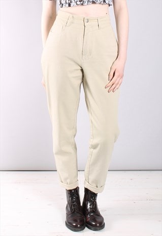 VINTAGE 90S BEIGE STRETCH HIGH WAISTED MOM JEANS
