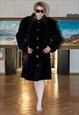 VINTAGE 80S BLACK VELVET QUILTED COAT