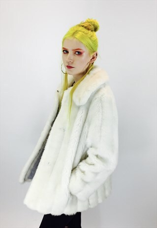 VINTAGE 80S FAUX FUR COAT
