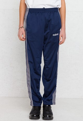 VINTAGE RETRO BLUE ADIDAS TRACK BOTTOMS JOGGERS
