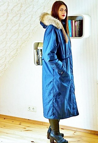 VINTAGE NAVY LONG PARKA