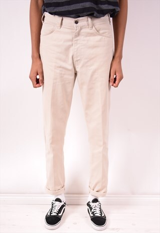 LEVI'S MENS VINTAGE TROUSERS W32 L34 BEIGE 90S
