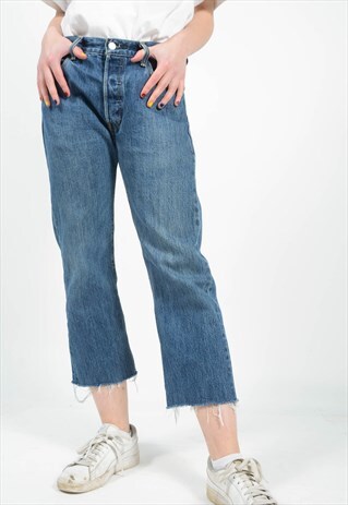 Vintage 90s Levi's Denim Jeans Blue Cropped Leg