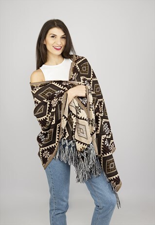 REBOZO PASHMINA SCARF SHAWL WOVEN SOFT BOHEMIAN PONCHO