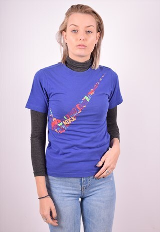 NIKE WOMENS VINTAGE T-SHIRT TOP MEDIUM PURPLE 90S