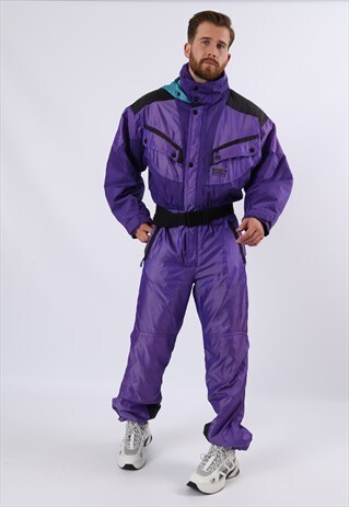 VINTAGE 90'S TENSON FULL SKI SUIT SNOW TALL UK M 40" (6BM)
