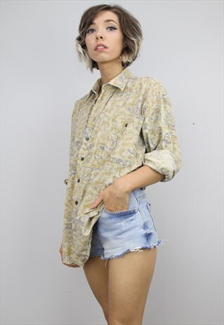 VINTAGE 80S/90S OVERSIZED PATTERNED SHIRT