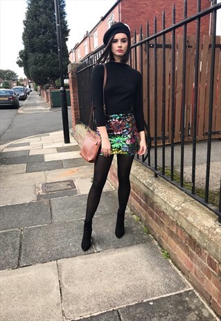 MULTI COLOURED SEQUIN SKIRT