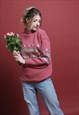 PINK WOOL VINTAGE 90'S PATTERN JUMPER
