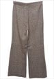 VINTAGE BEYOND RETRO GREY PATTERNED FLARED LEG TROUSERS - W2