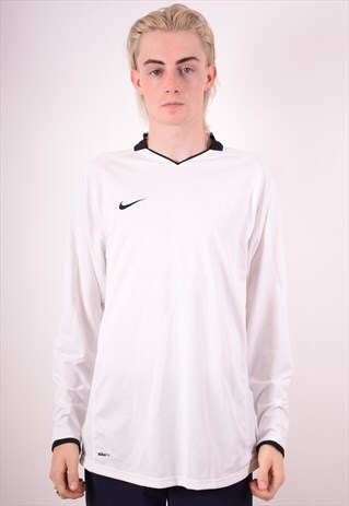 NIKE MENS VINTAGE TOP LONG SLEEVE LARGE WHITE 90S