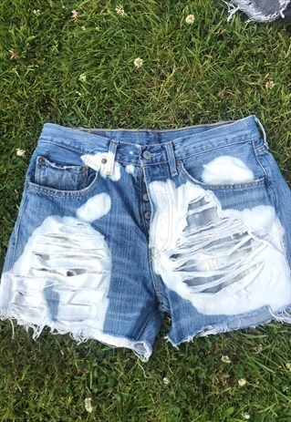 LEVI'S 90'S BLUE TIE DYE BLEACH 501 SHORTS