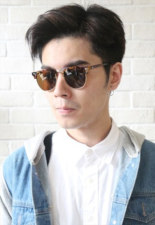 TORTOISE HALF FRAME SUNGLASSES