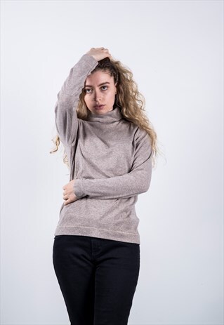 VINTAGE 1990S BEIGE TURTLE NECK JUMPER