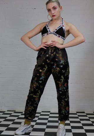 HIGH WAIST TROUSERS IN DRAGON PRINT