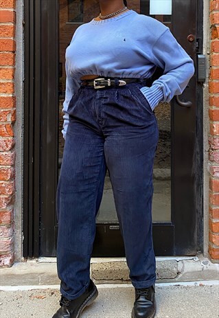VINTAGE NAVY EDDIE BAUER CORDUROY PANTS (26)