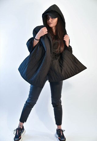 JACKET/BUTTONED JACKET/HOODED EXTRAVAGANT COAT/CROPPED/F1968