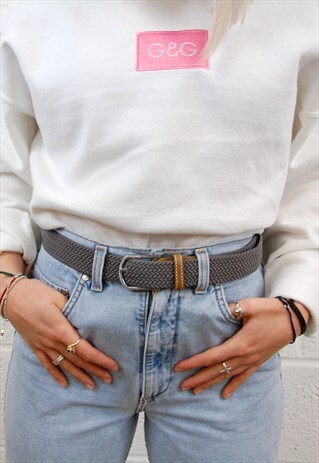 G&G CHARCOAL BRAIDED STRETCH BELT